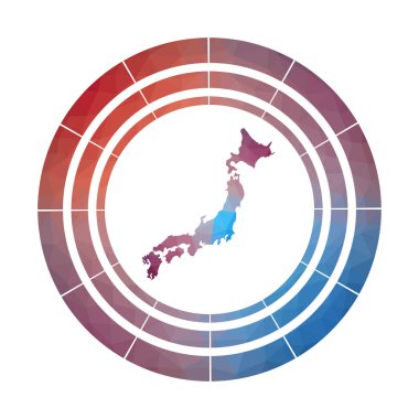 Japonya rozeti, düşük polyester stili parlak ülke logosu Çok renkli Japonya yuvarlak işaretli