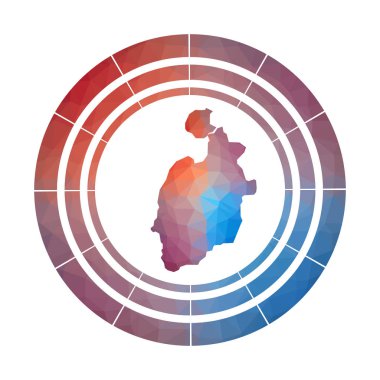 Isla de Providencia rozeti. Adanın çok renkli ada tarzında parlak logosu.