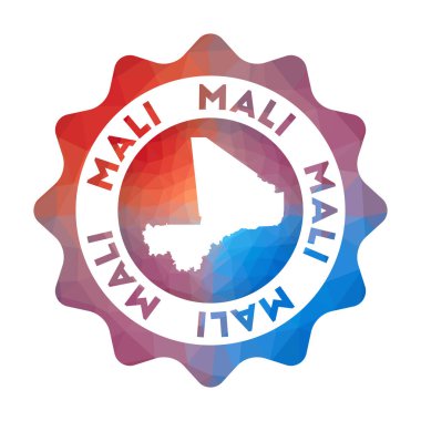 Mali düşük poli logo Geometrik tarzı ülkenin renkli gradyan seyahat logosu Multicolored