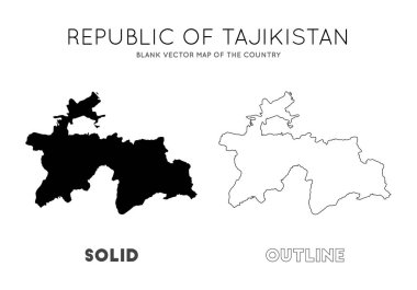 Tacikistan haritası Bilgi grafiğiniz vektör için Tacikistan Ülke Sınırları Boş vektör haritası