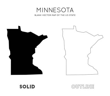 Minnesota harita Infographic Vector için Minnesota ABD State Borders Boş vektör haritası