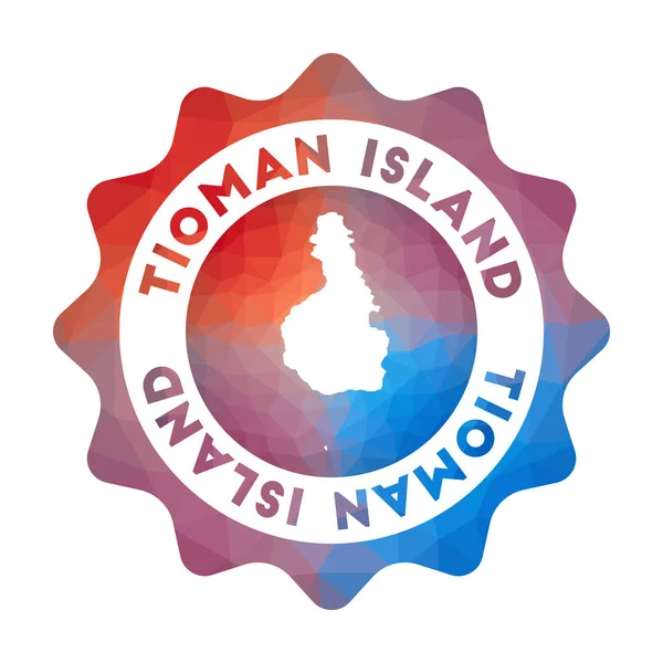 Logotipo de poli bajo de Tioman Island Logotipo de viaje de degradado colorido de la isla en estilo geométrico — Vector de stock