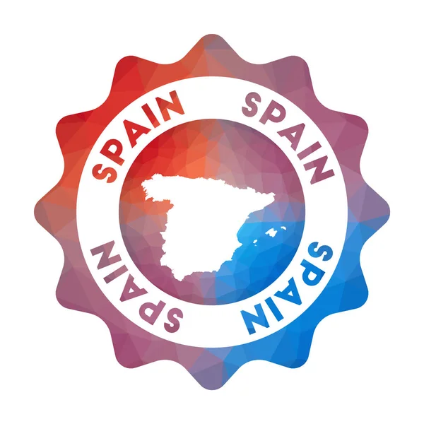 Espanha baixo logotipo poli Logotipo de viagem gradiente colorido do país em estilo geométrico Multicolorido —  Vetores de Stock