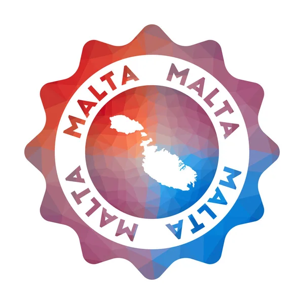 Malta bajo logo de poli Colorido logo de viaje degradado de la isla en estilo geométrico Multicolor — Vector de stock
