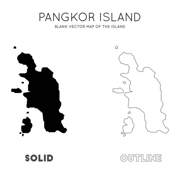 Pangkor Island karta tom vektor karta över ön Pangkor Island gränsar till din infografik — Stock vektor