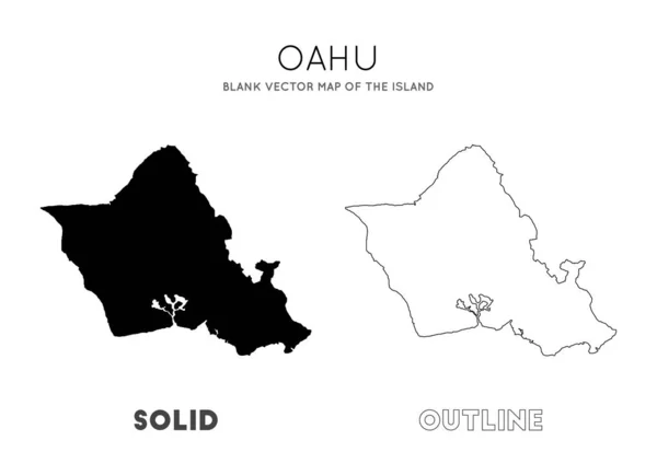 オアフ島地図 インフォグラフィックベクトルイラストのためのオアフ島国境の空白ベクトルマップ — ストックベクタ