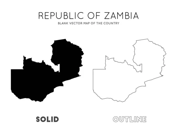 Zâmbia mapa Mapa vetorial em branco das fronteiras do país da Zâmbia para o seu infográfico Vetor —  Vetores de Stock