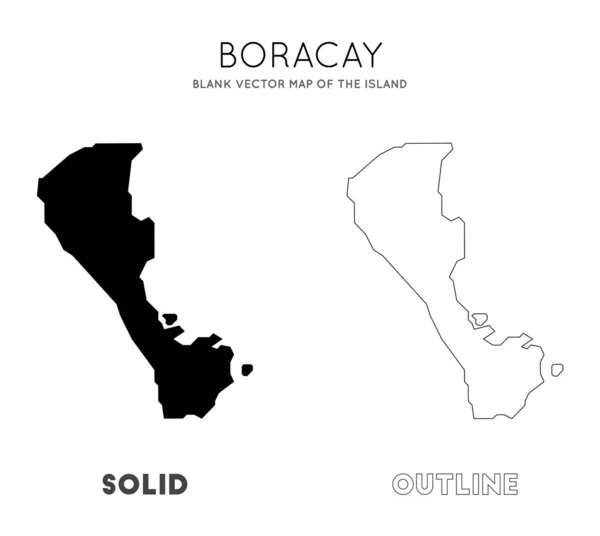 Mapa de Boracay Mapa vectorial en blanco de las fronteras insulares de Boracay para su vector de infografía — Vector de stock