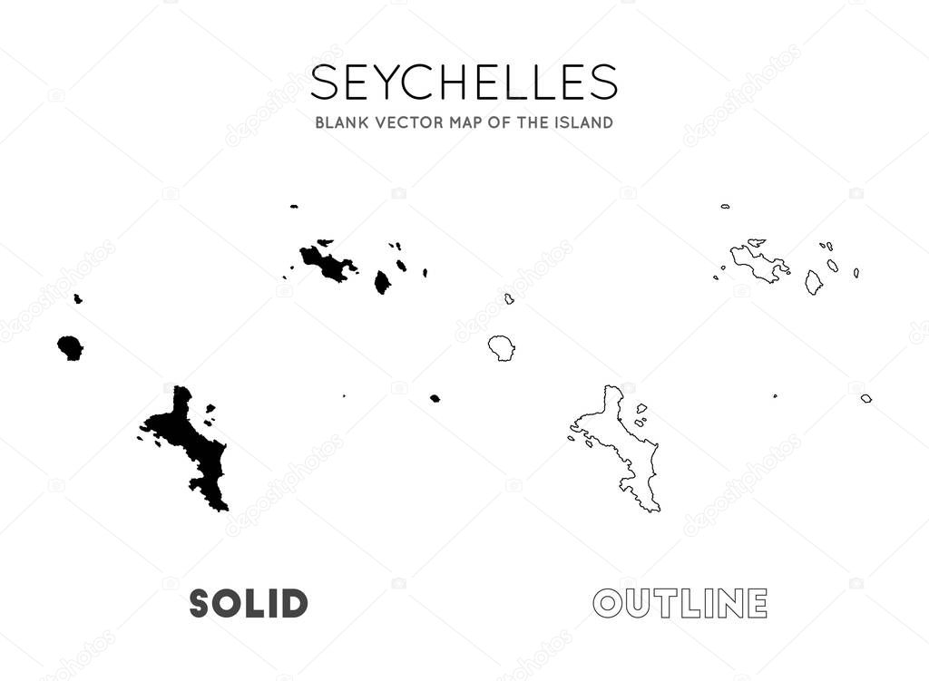 Seychelles map Blank vector map of the Island Borders of Seychelles for your infographic Vector