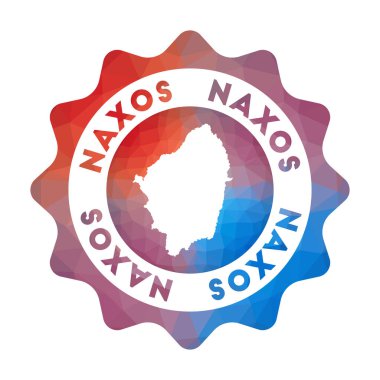 Naxos düşük poli logosu Geometrik tarzda adanın rengarenk seyahat logosu