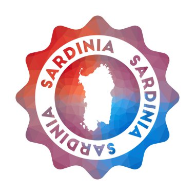 Sardunya düşük polyester logosu Geometrik tarzda adanın renkli seyahat logosu