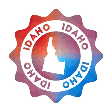 Idaho düşük poli logosu Geometrik tarzda ABD devletinin renkli seyahat logosu