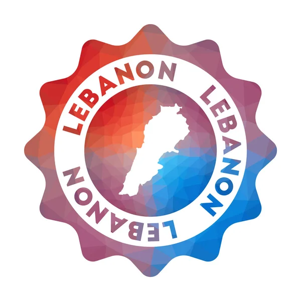 Lebanon low poly logo Colorful gradient travel logo of the country in geometric style Multicolored — Stock Vector