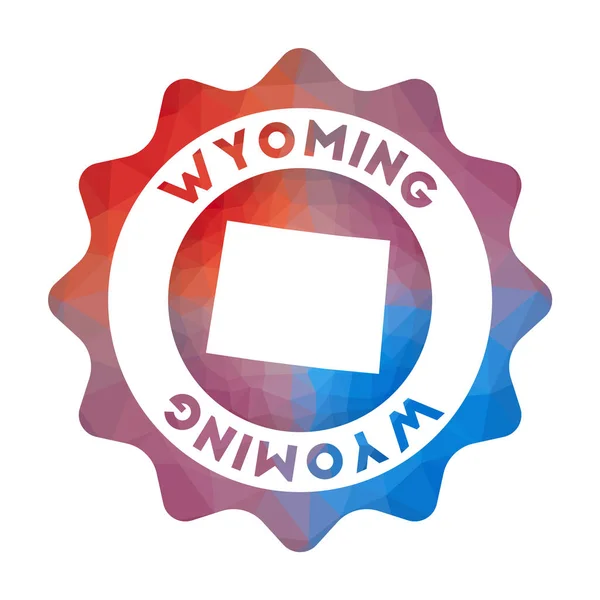 Wyoming low poly logo Colorful gradient travel logo of the us state in geometric style — Stock Vector