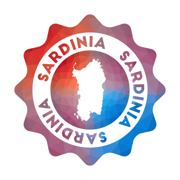 Logotipo de poli bajo de Cerdeña Logotipo de viaje de degradado colorido de la isla en estilo geométrico Multicolor — Vector de stock