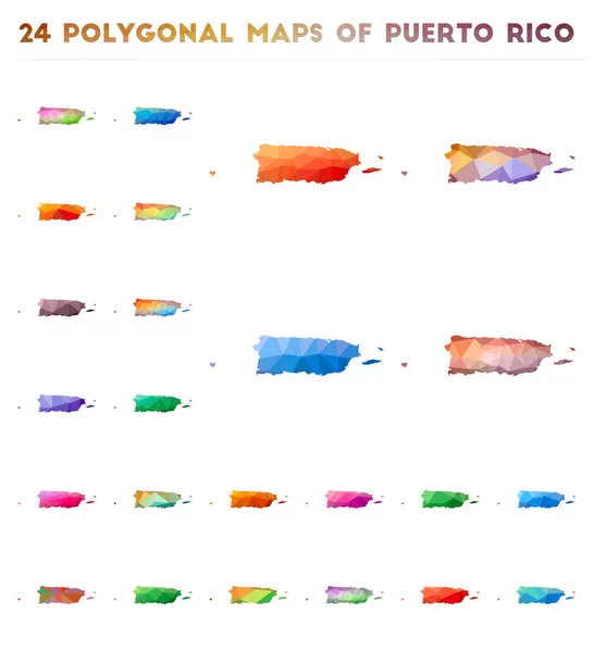 Список векторних багатокутних карт Пуерто-Рико Bright gradient map of country in low poly style — стоковий вектор