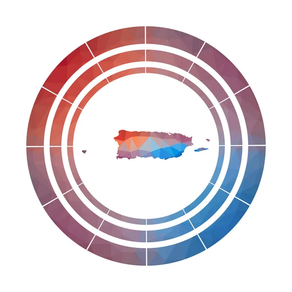 Insignia de Puerto Rico Bright gradient logo of country in low poly style Multicolor Puerto Rico — Vector de stock