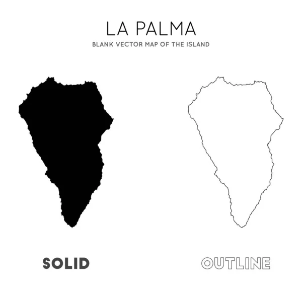 Mapa de La Palma Mapa vectorial en blanco de las fronteras insulares de La Palma para su Vector infográfico — Vector de stock