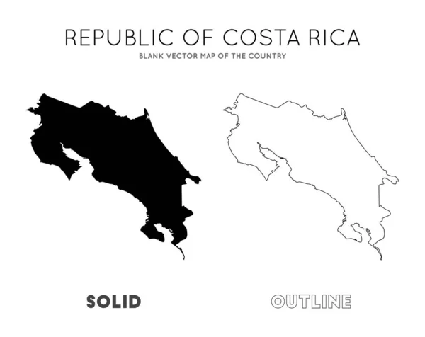 Mapa de Costa Rica Mapa vectorial en blanco de las Fronteras de Costa Rica para su Vector de infografía — Vector de stock