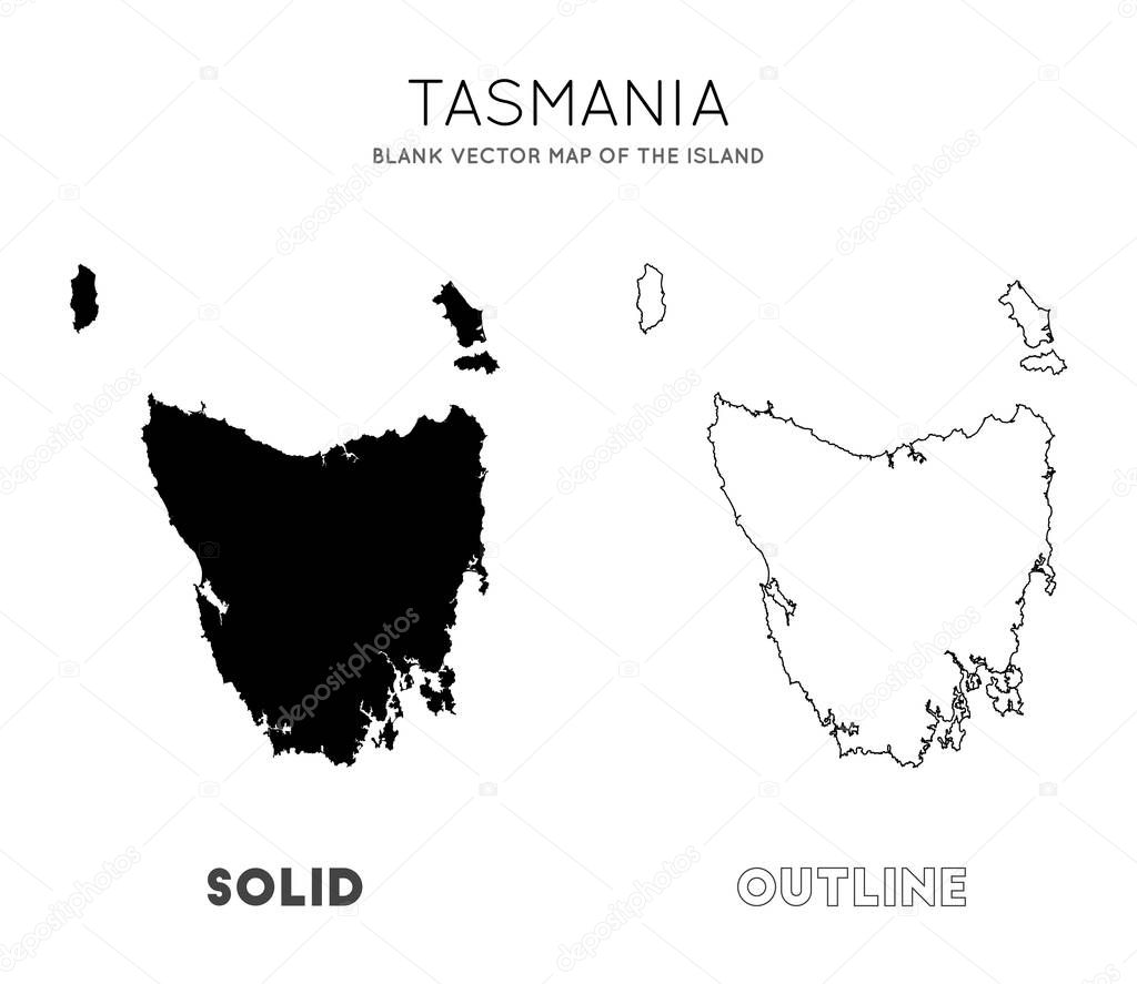 Tasmania map Blank vector map of the Island Borders of Tasmania for your infographic Vector