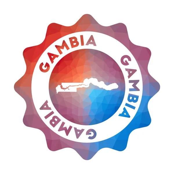 Logotipo de poli bajo de Gambia Logotipo de viaje de degradado colorido del país en estilo geométrico Multicolor — Vector de stock