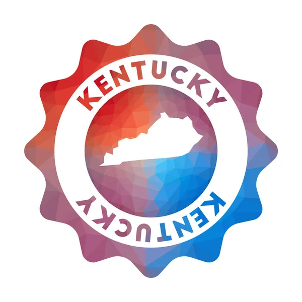 Kentucky düşük Poly logosu geometrik tarzda ABD devlet renkli degrade seyahat logosu — Stok Vektör