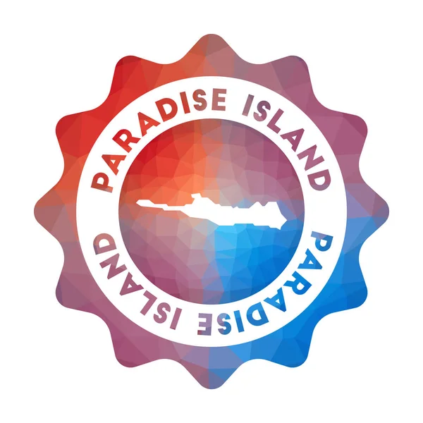 Logotipo de poli bajo Paradise Island Logotipo de viaje degradado colorido de la isla en estilo geométrico — Vector de stock