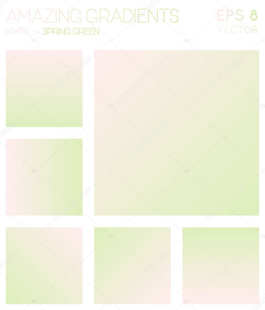 Colorful gradients in white spring green color tones Actual gradient background optimal vector