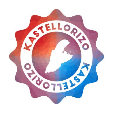 Kastellorizo düşük poli logo Geometrik tarzda adanın renkli gradyan seyahat logosu