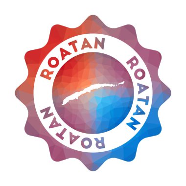 Roatan düşük poli logo Geometrik tarzı Adanın renkli gradyan seyahat logosu Multicolored