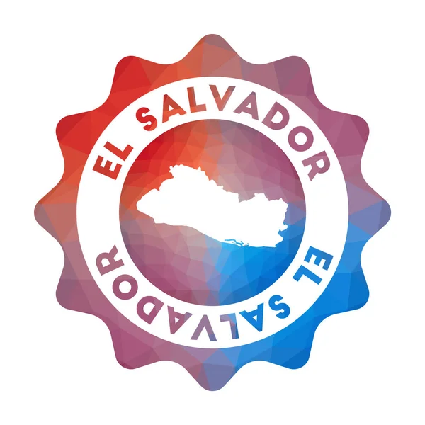 El Salvador Cumhuriyeti düşük poli logo geometrik ülkenin renkli gradyan seyahat logosu — Stok Vektör