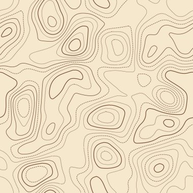 Amazing topoography Gerçek topografik harita Dikişsiz tasarım egzotik fayans izolines desen