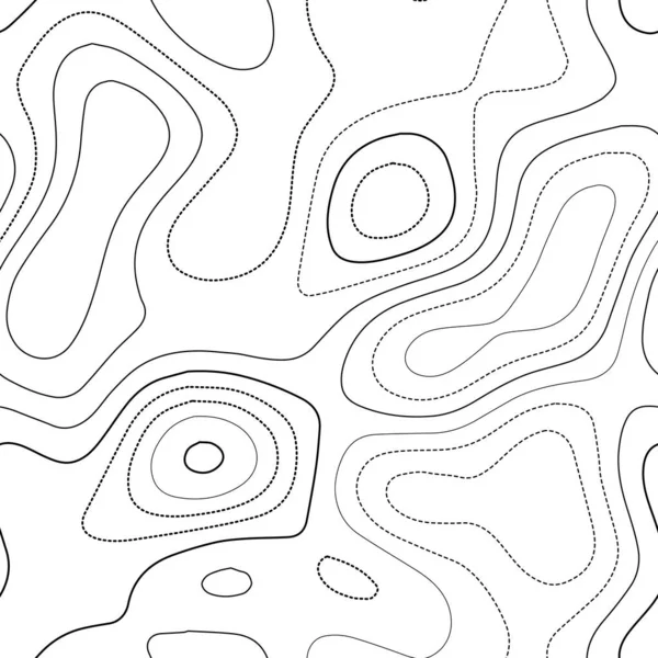Топографічна карта Чудова топографічна карта Чорно-білий безшовний дизайн видатна плитка — стоковий вектор