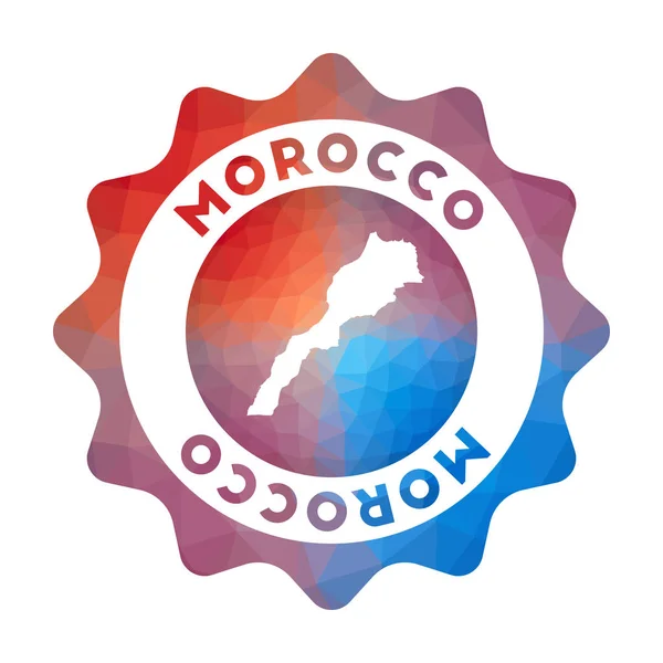 Maroko Low Poly logo kolorowy gradient podróży logo kraju w stylu geometrycznym wielokolorowe — Wektor stockowy