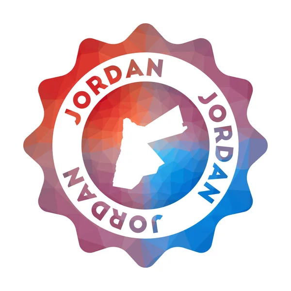 Jordan low poly logo Logo de voyage dégradé coloré du pays dans un style géométrique Multicolore — Image vectorielle