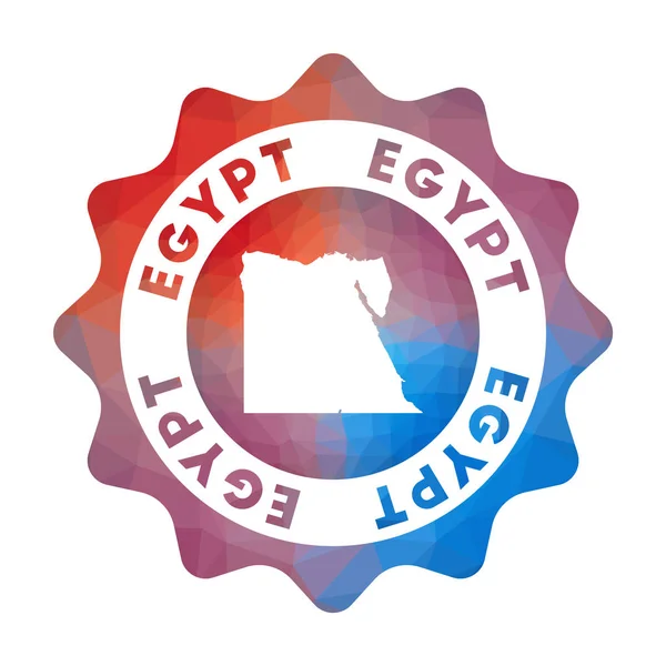 Egitto basso poli logo Colorato gradiente logo di viaggio del paese in stile geometrico Multicolore — Vettoriale Stock