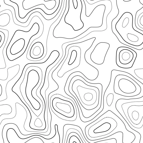 Abstrakte Topographie aktuelle Topographie Karte schwarz-weiß nahtloses Design atemberaubende kachelbare — Stockvektor