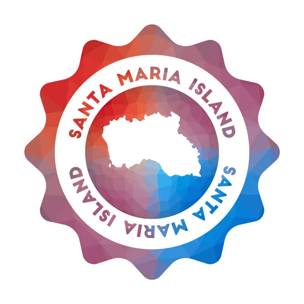 Logotipo de poli bajo de la isla de Santa Maria Logotipo de viaje degradado colorido de la isla en estilo geométrico — Vector de stock