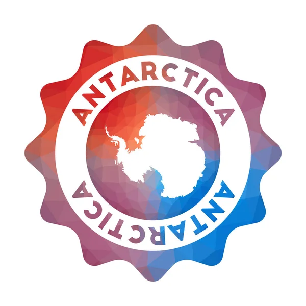 Logo de poli bajo de la Antártida Logo de viaje de degradado colorido del país en estilo geométrico — Archivo Imágenes Vectoriales