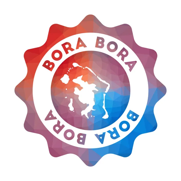 Logotipo de Bora Bora low poly Logotipo de viaje de degradado colorido de la isla en estilo geométrico — Vector de stock