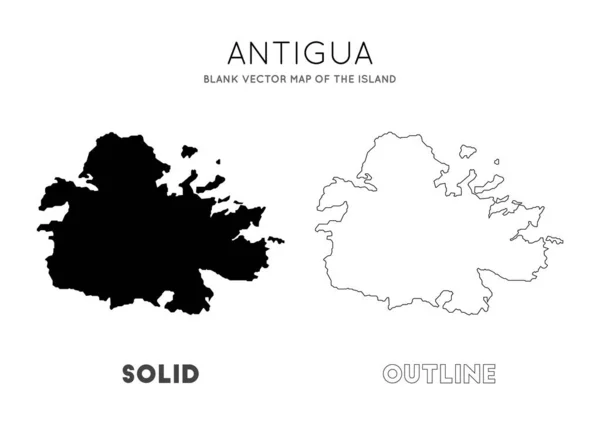 アンティグアマップ インフォグラフィックベクトルのためのアンティグア島国境の空白ベクトルマップ — ストックベクタ