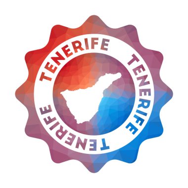 Tenerife düşük poli logo Geometrik tarzı adanın renkli gradyan seyahat logosu Multicolored