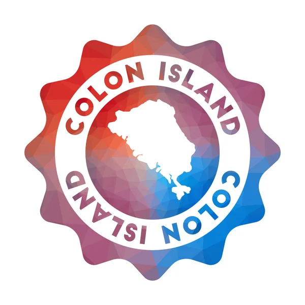 Logotipo de poli bajo de Colon Island Logotipo de viaje de degradado colorido de la isla en estilo geométrico — Vector de stock