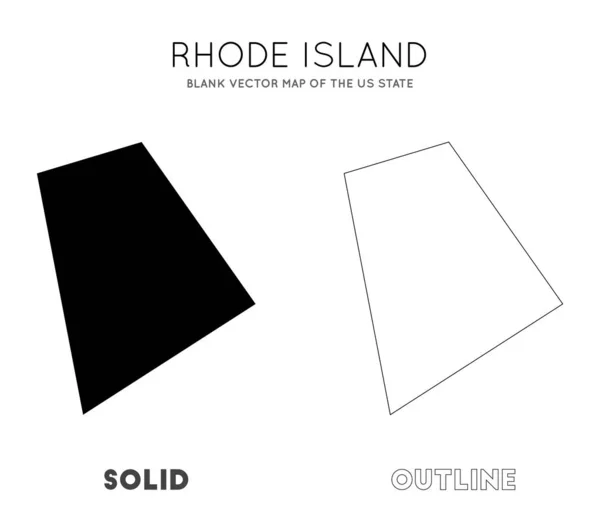Mapa de Rhode Island Mapa vectorial en blanco de las fronteras estatales de Rhode Island para su infografía — Vector de stock