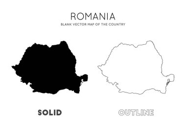 Romanya harita Bilgi grafiğivektör için Romanya Ülke Sınırları Boş vektör haritası