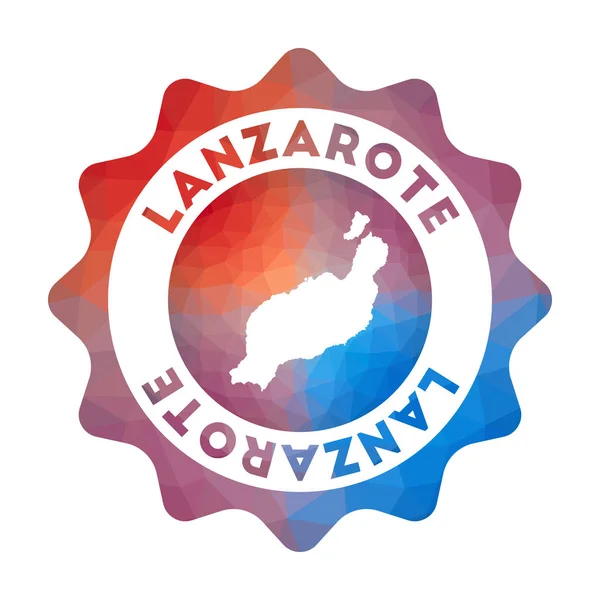 Лансароте низкопольный логотип Красочные градиентные путешествия логотип острова в геометрическом стиле — стоковый вектор