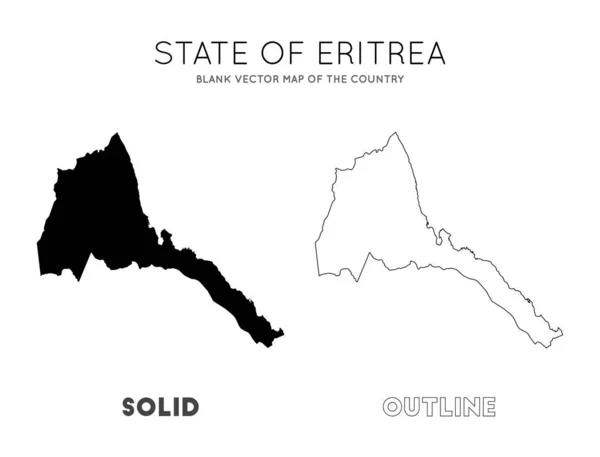 Eritrea mappa Blank vector map of the Country Borders of Eritrea for your infographic Vector — Vettoriale Stock