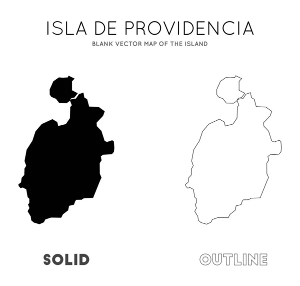 Mapa de Isla de Providencia Mapa vectorial en blanco de las Fronteras de Isla de Providencia para su — Vector de stock