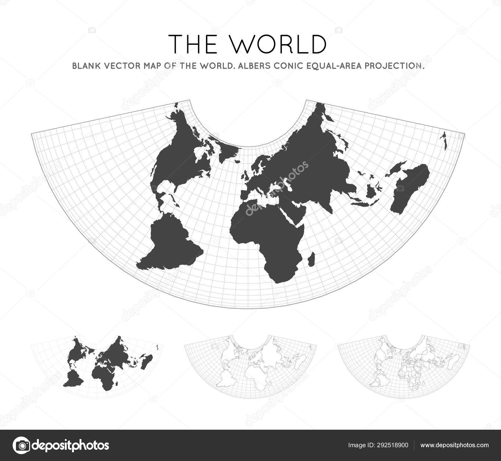 Carte Du Monde Albers Conic Equalarea Projection Globe Avec