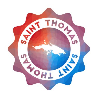 Saint Thomas düşük poli logo Geometrik tarzı adanın renkli gradyan seyahat logosu